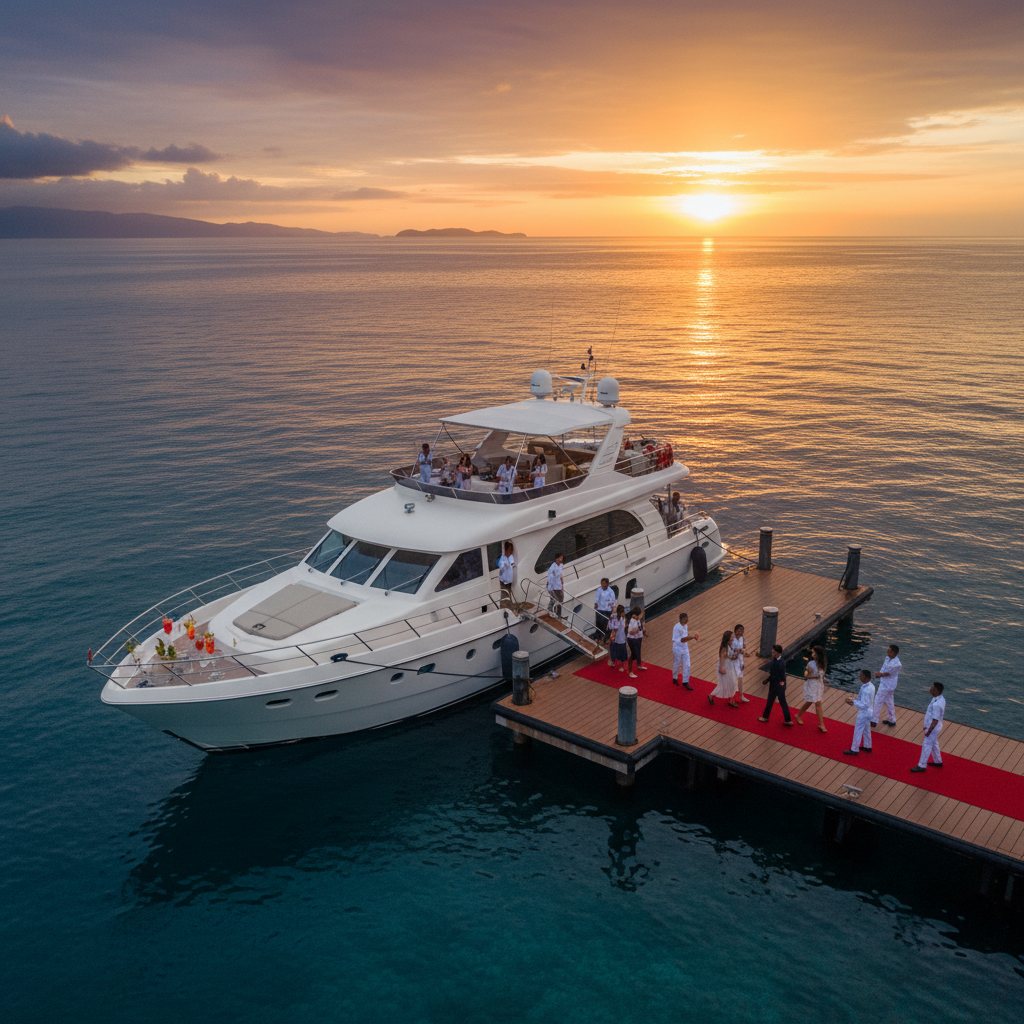 Bali private cruise yacht versus shared speedboat tour comparison at Crystal Bay anchorage